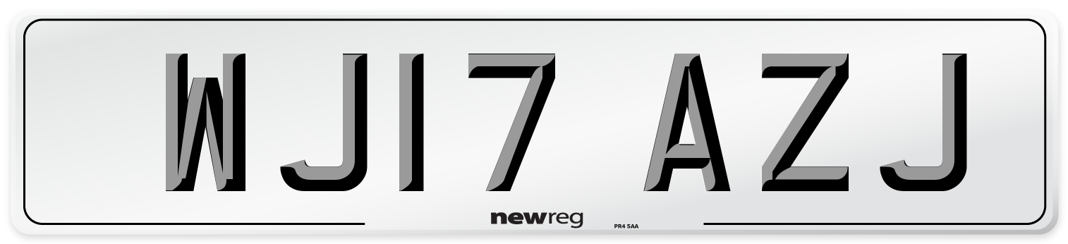 WJ17 AZJ Number Plate from New Reg